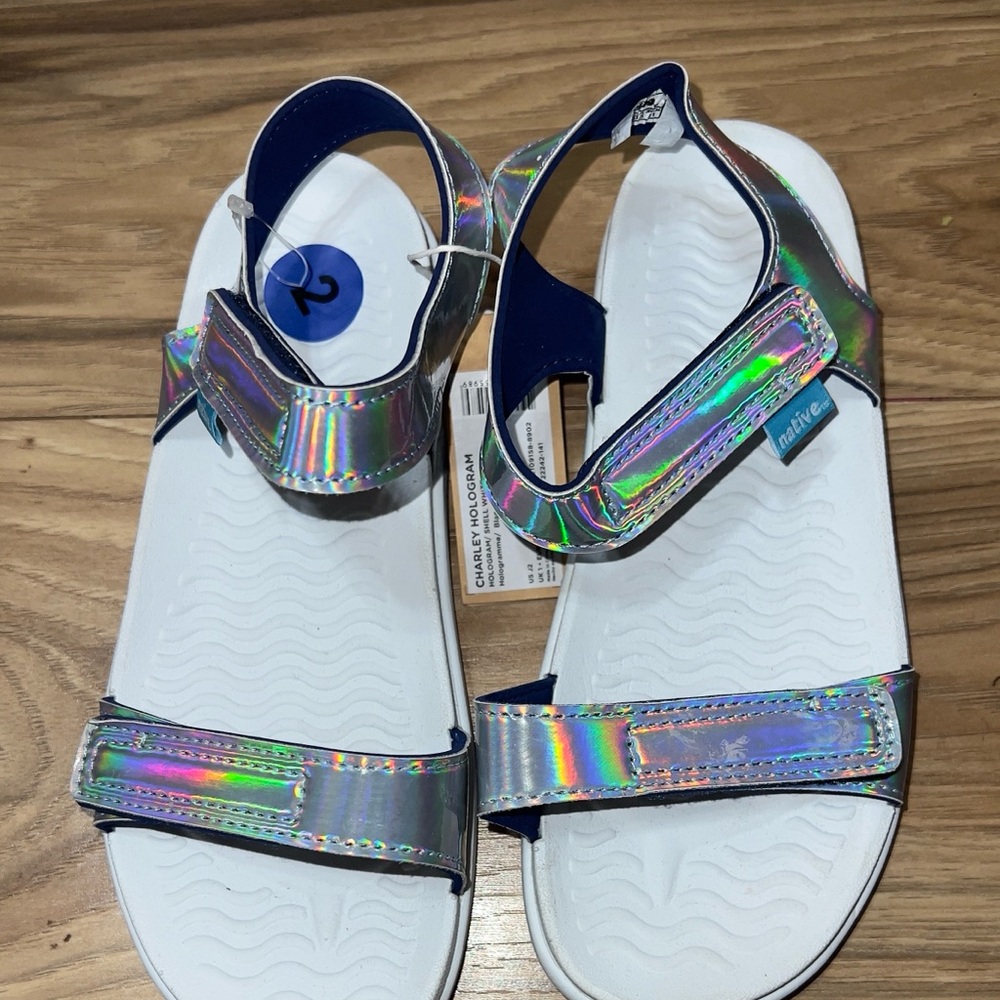Native Holographic Kids Sandals